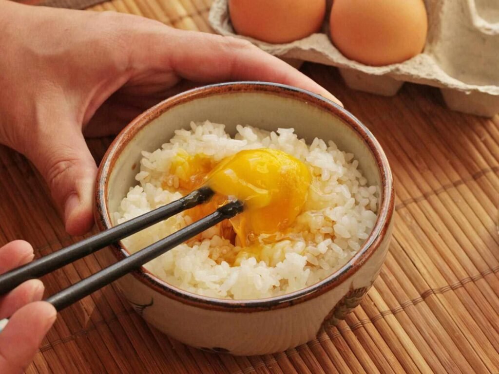 Japanese Tamago Kake Gohan Breakfast Dish